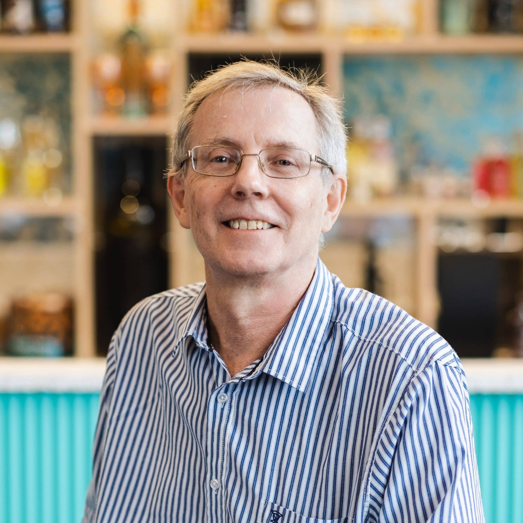 Chris Dalley in front of the Croxsons bar.