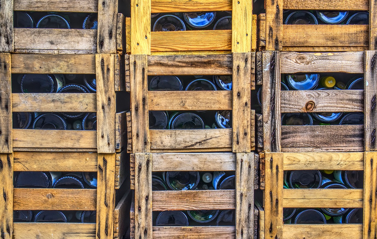 Crates of Wine bottles